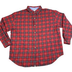 Vtg Jantzen Western Red‎ Plaid Flannel Shirt Women's Size XL Collard Button Up